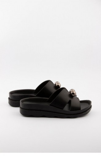 Black Summer Slippers 3326.SIYAH