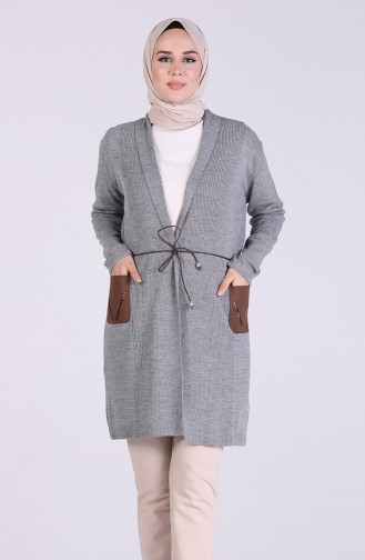 Grau Strickjacke 4125-04