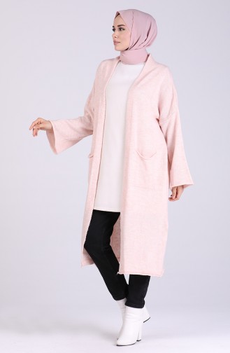 Triko Cepli Hırka 1466-01 Pudra