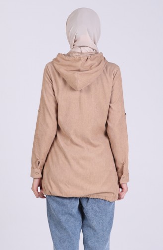 Kürklü Astarlı Mont 9054-02 Camel