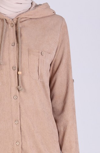 Kürklü Astarlı Mont 9054-02 Camel