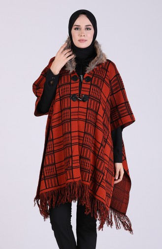 Brick Red Poncho 4259-01