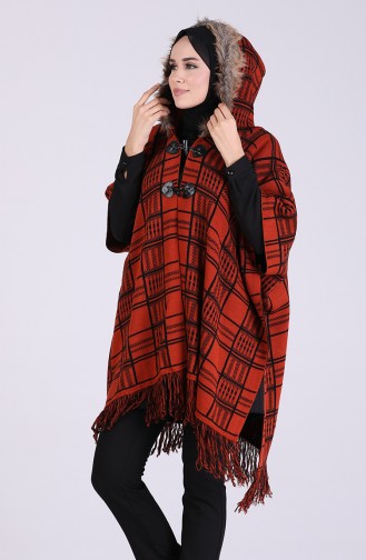 Brick Red Poncho 4259-01