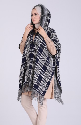 Navy Blue Poncho 4259-02