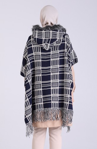 Dunkelblau Poncho 4259-02