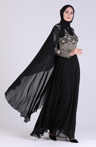Sequined Evening Dress 4508-01 Black 4508-01
