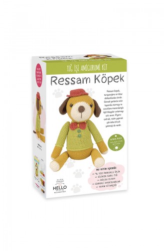 Tuva Tığ İşi Amigurumi Kit Ressam Köpek SCF03