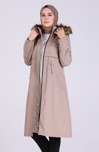 Hooded Coat 9051-07 Beige 9051-07