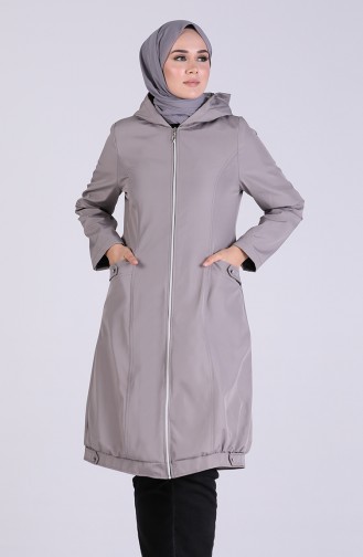 Fur Lined Coat 08203-01 Gray 08203-01
