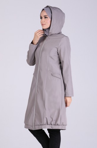 Fur Lined Coat 08203-01 Gray 08203-01