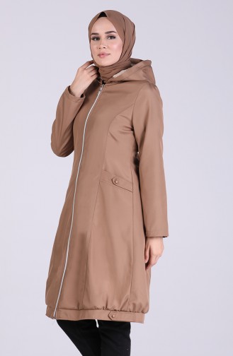 Fur Lined Coat 08203-05 Beige 08203-05