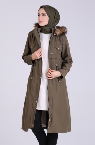 Kapüşonlu Mont 9051-04 Haki