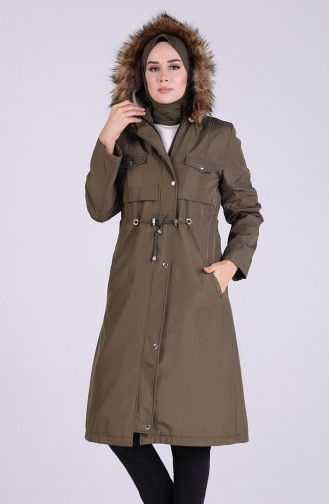 Kapüşonlu Mont 9051-04 Haki