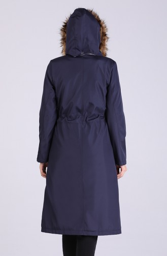 Hooded Coat 9051-06 Navy Blue 9051-06