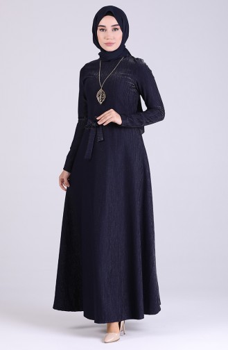 Navy Blue İslamitische Jurk 5172-01