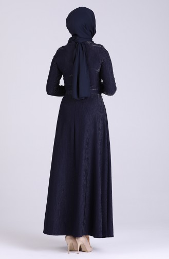 Navy Blue Hijab Dress 5172-01