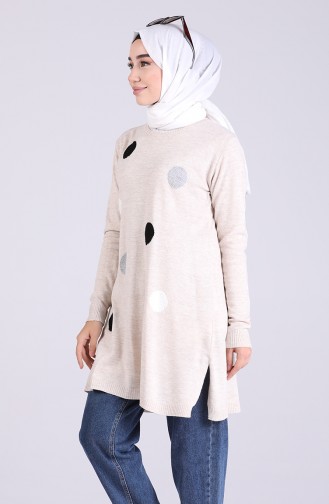 Triko Tunik 1382-01 Bej