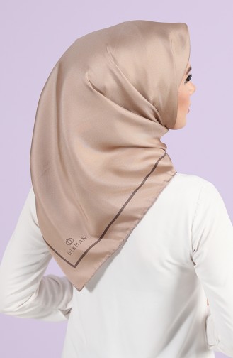 Düz Renk Twill İpek Eşarp 10101-02 Koyu Bej