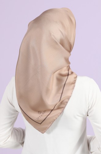 Düz Renk Twill İpek Eşarp 10101-02 Koyu Bej