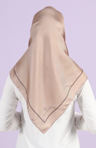 Düz Renk Twill İpek Eşarp 10101-02 Koyu Bej