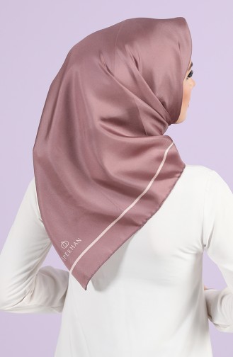 Düz Renk Twill İpek Eşarp 10101-06 Gül Kurusu