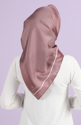 Düz Renk Twill İpek Eşarp 10101-06 Gül Kurusu