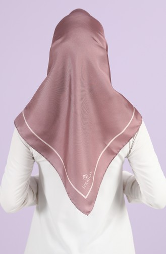 Düz Renk Twill İpek Eşarp 10101-06 Gül Kurusu