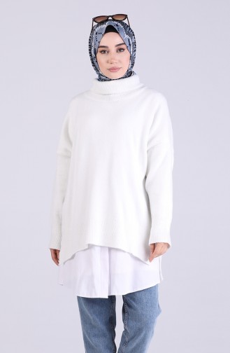 Weiß Pullover 1451-01