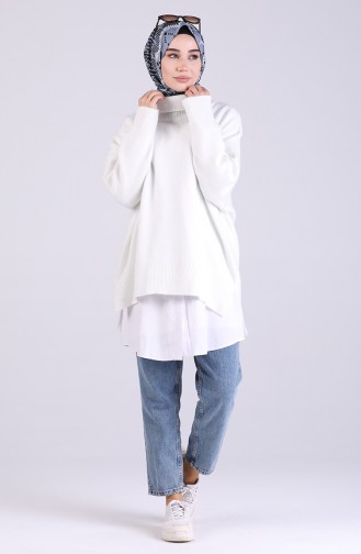 Weiß Pullover 1451-01