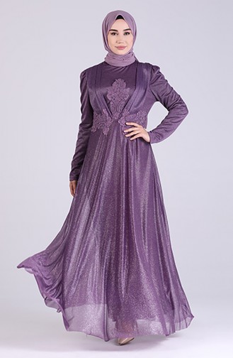 Lila Hijab-Abendkleider 4224-03