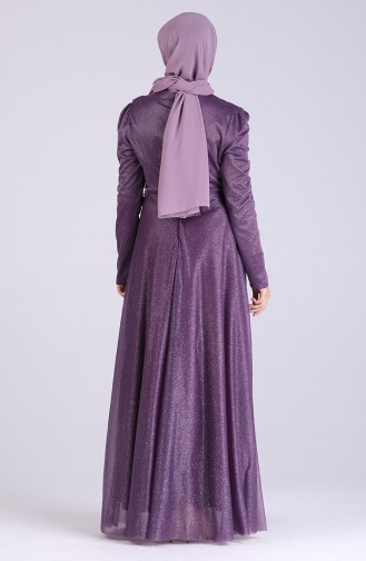 Lila Hijab-Abendkleider 4224-03