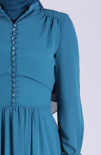 فستان أزرق زيتي 2038-01
