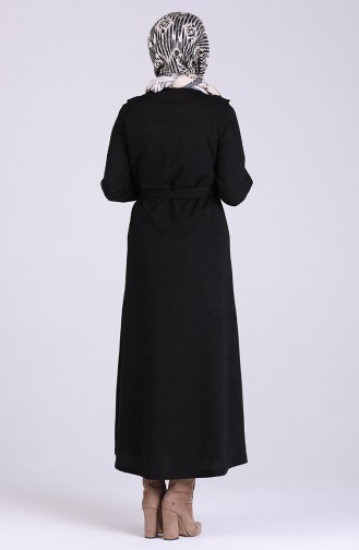 Schwarz Hijab Kleider 1002-02