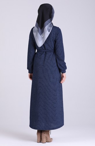 Dunkelblau Hijab Kleider 1002-03