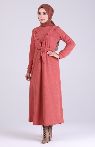 Ruffled Belted Dress 1002-05 Dried Rose 1002-05
