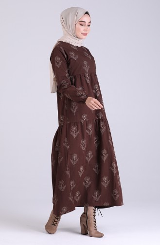 Robe Hijab Couleur Brun 1007-01