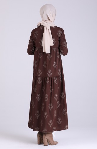 Robe Hijab Couleur Brun 1007-01