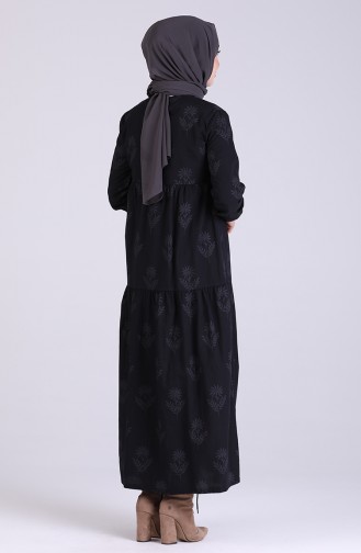 Schwarz Hijab Kleider 1007-02