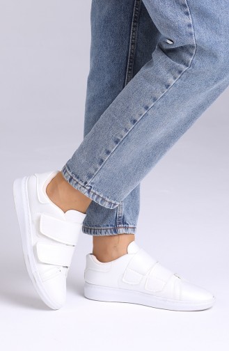 Bayan Bantlı Sneaker 1000-03 Beyaz