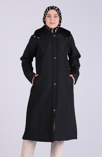 Plus Size Hooded quilted Coat 1041-03 Black 1041-03