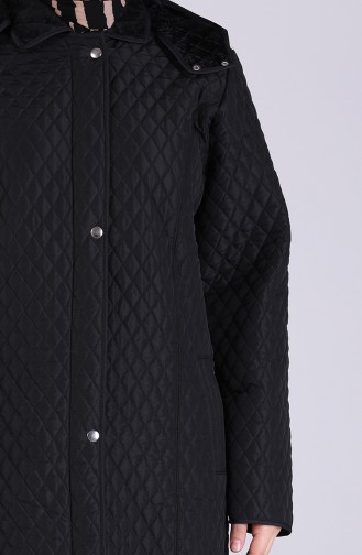 Plus Size Hooded quilted Coat 1041-03 Black 1041-03