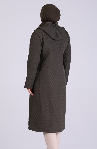 Plus Size Hooded quilted Coat 1041-04 Khaki 1041-04