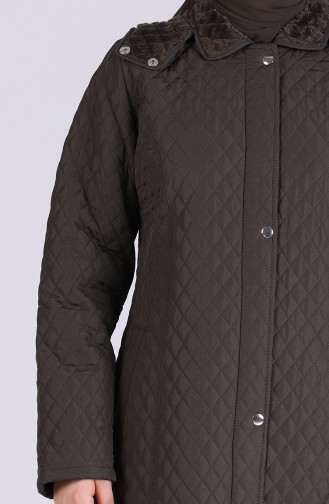 Plus Size Hooded quilted Coat 1041-04 Khaki 1041-04