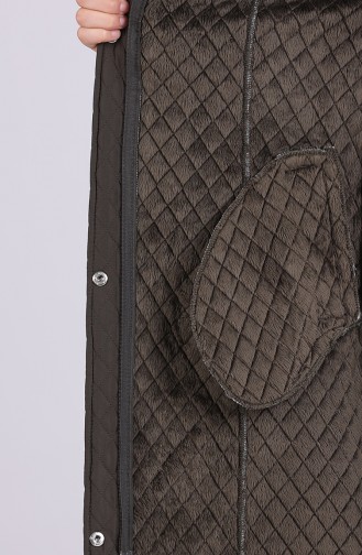 Plus Size Hooded quilted Coat 1041-04 Khaki 1041-04