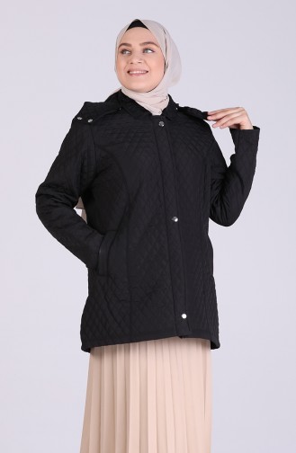 Plus Size quilted Short Coat 1060-02 Black 1060-02