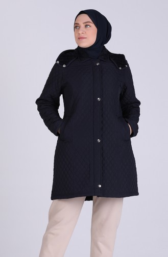 Plus Size quilted Coat 1062-02 Navy Blue 1062-02