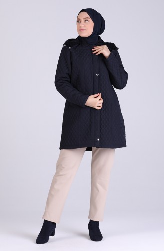 Plus Size quilted Coat 1062-02 Navy Blue 1062-02