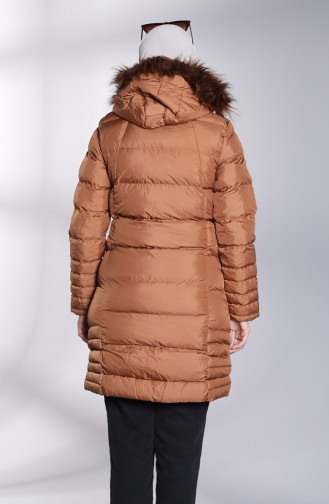 Hooded quilted Coat 13051-04 Tobacco 13051-04