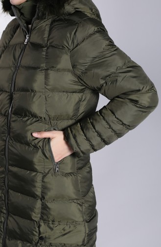 Hooded Quilted Coat 13051-02 Khaki 13051-02