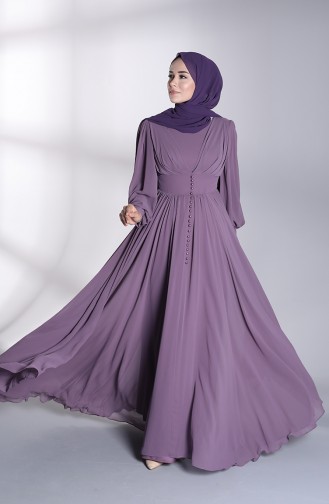 Dark Lilac İslamitische Avondjurk 4830-03